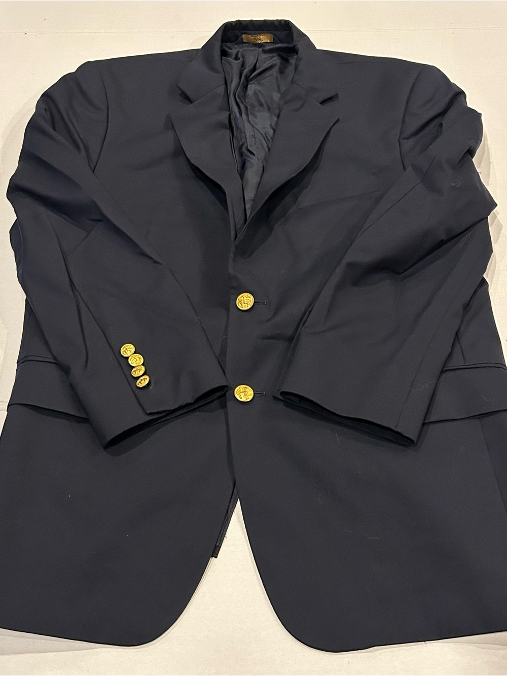 Brooks Brothers 346 Men's Classic Navy Blue Blazer with Gold Buttons Size 41S